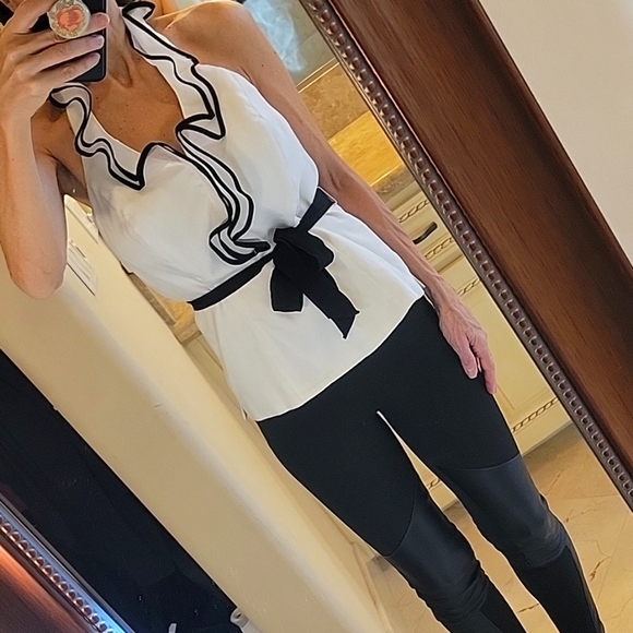 *White House Black Market Chiffon-style halter top, Sz 8 - Picture 12 of 16